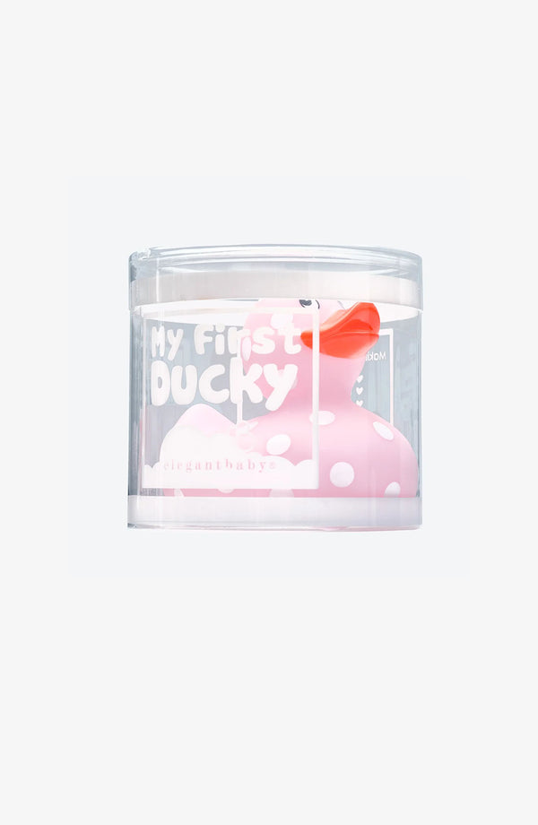 PINK POLKA DOT RUBBER DUCKIE