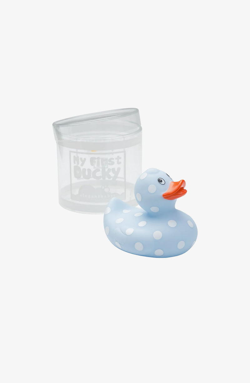 Blue Polkadot Rubber Duckie